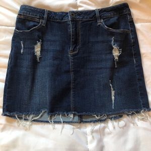 Ripped jean skirt